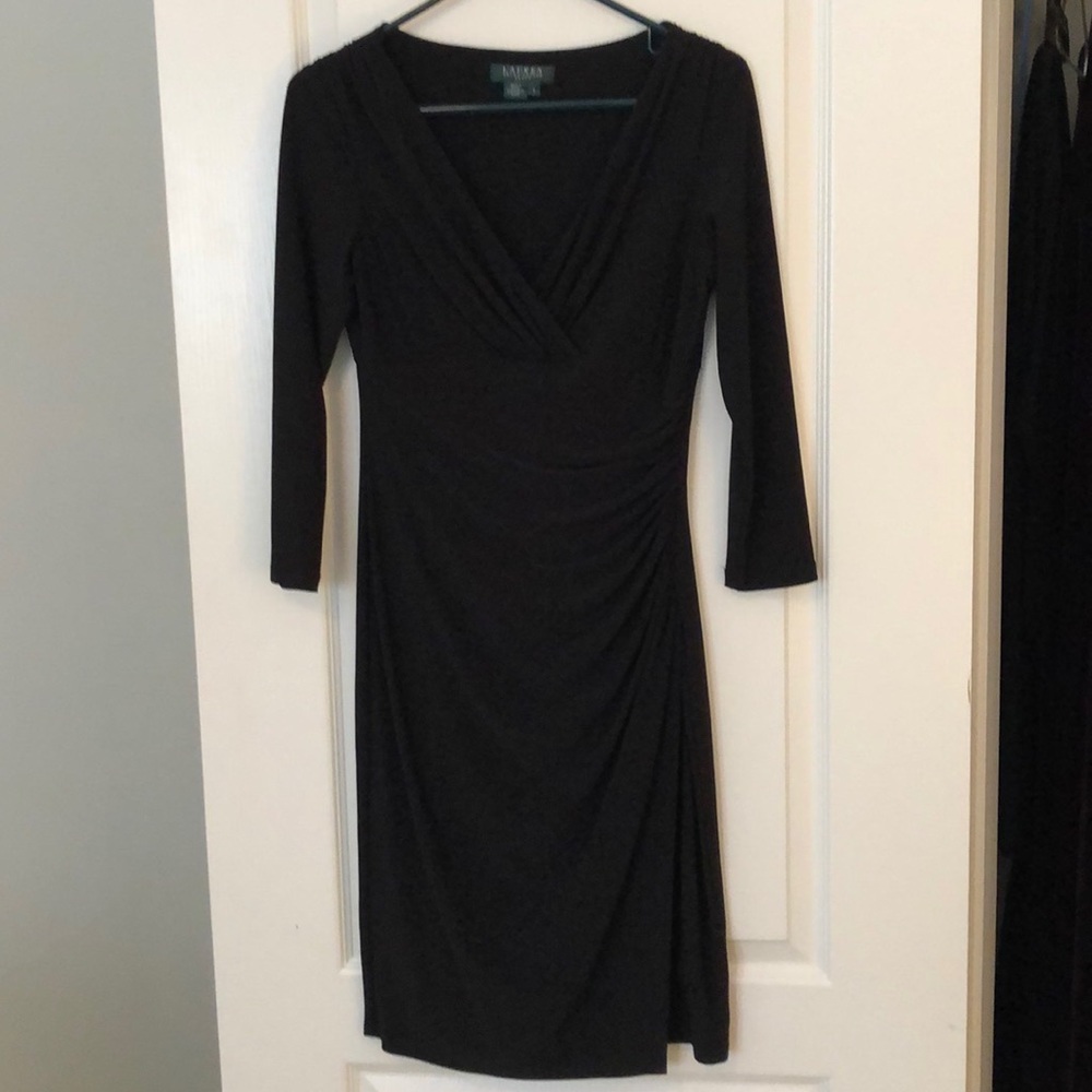Ralph Lauren V-Neck Ruched Dress